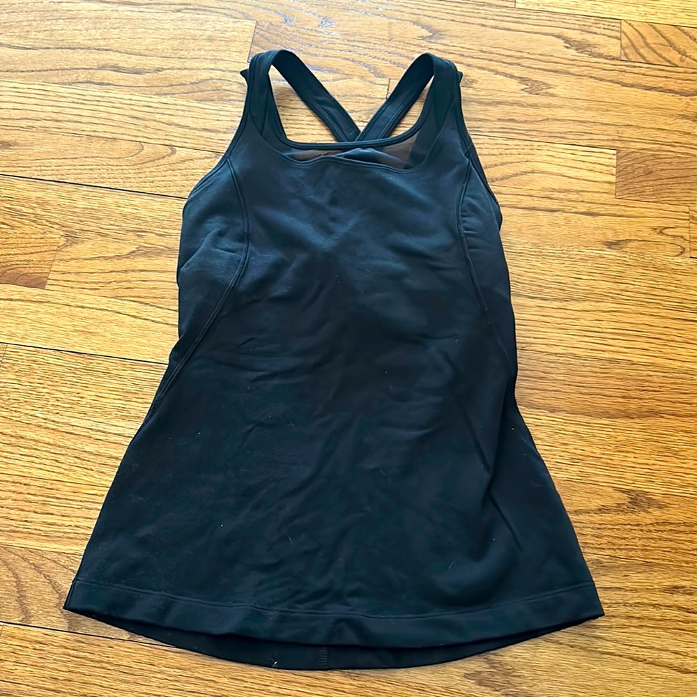 Lululemon Size 4 Black Mesh Strappy Tank Top